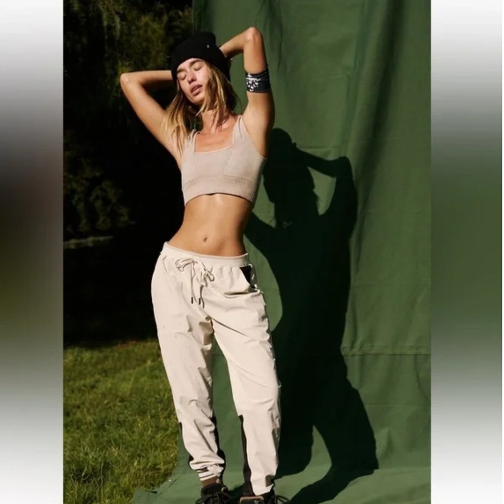 FP Movement by Free People Beige Drawstring Track Joggers